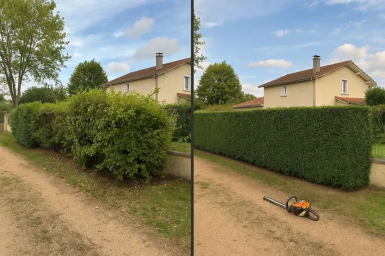Jardin apres taille et evacuation